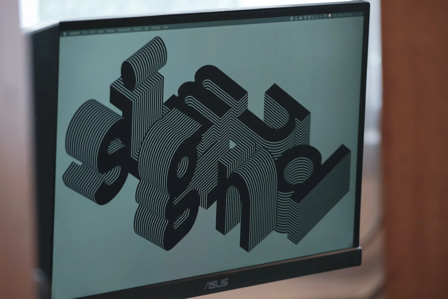 graphic image of a company logo on a computer